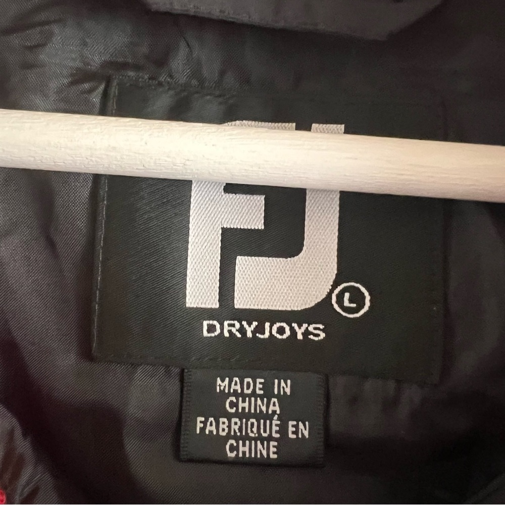FootJoy Dryjoys Tour Collection Size Large 1/2 Zip Black Red Windbreaker Jacket - Picture 5 of 10